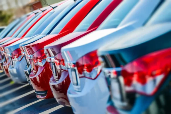 Cars at a dealer lot